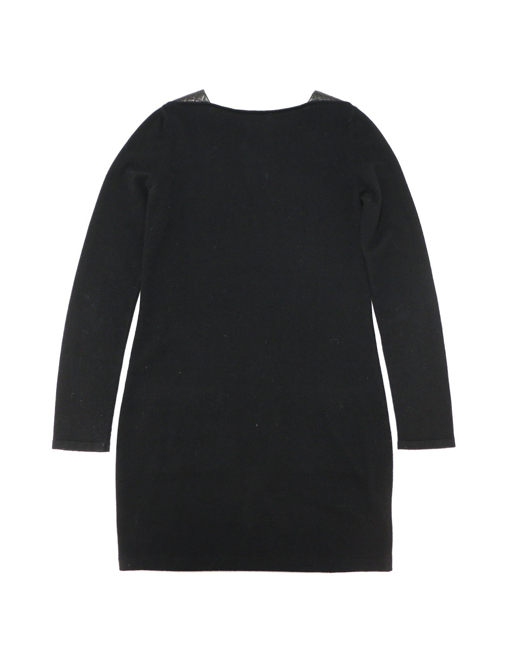 Robe CHANEL t34 cachemire et cuir