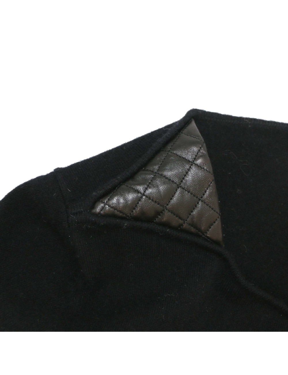 Robe CHANEL t34 cachemire et cuir