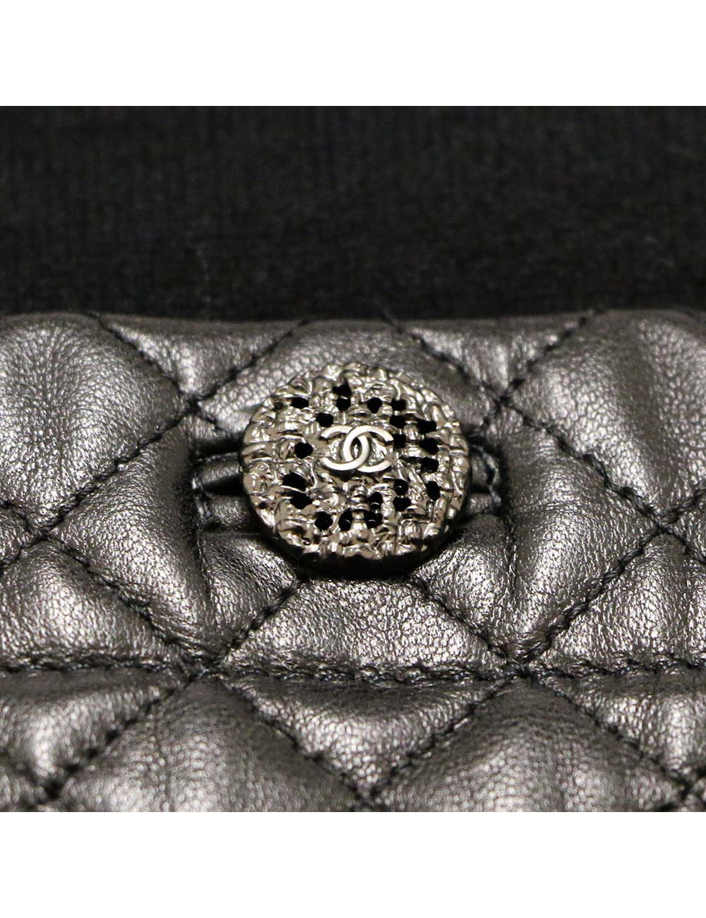 Robe CHANEL t34 cachemire et cuir