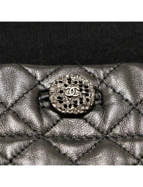 Robe CHANEL t34 cachemire et cuir