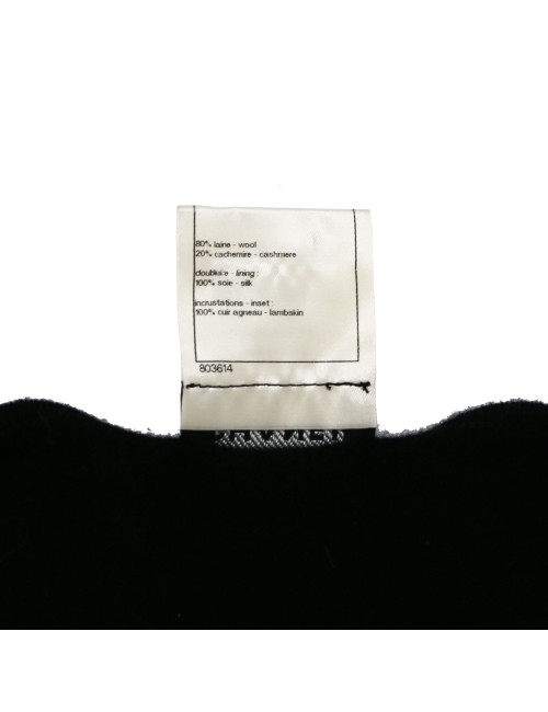 Robe CHANEL t34 cachemire et cuir