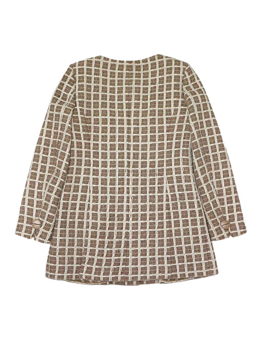 Manteau CHANEL t38 tweed beige et blanc