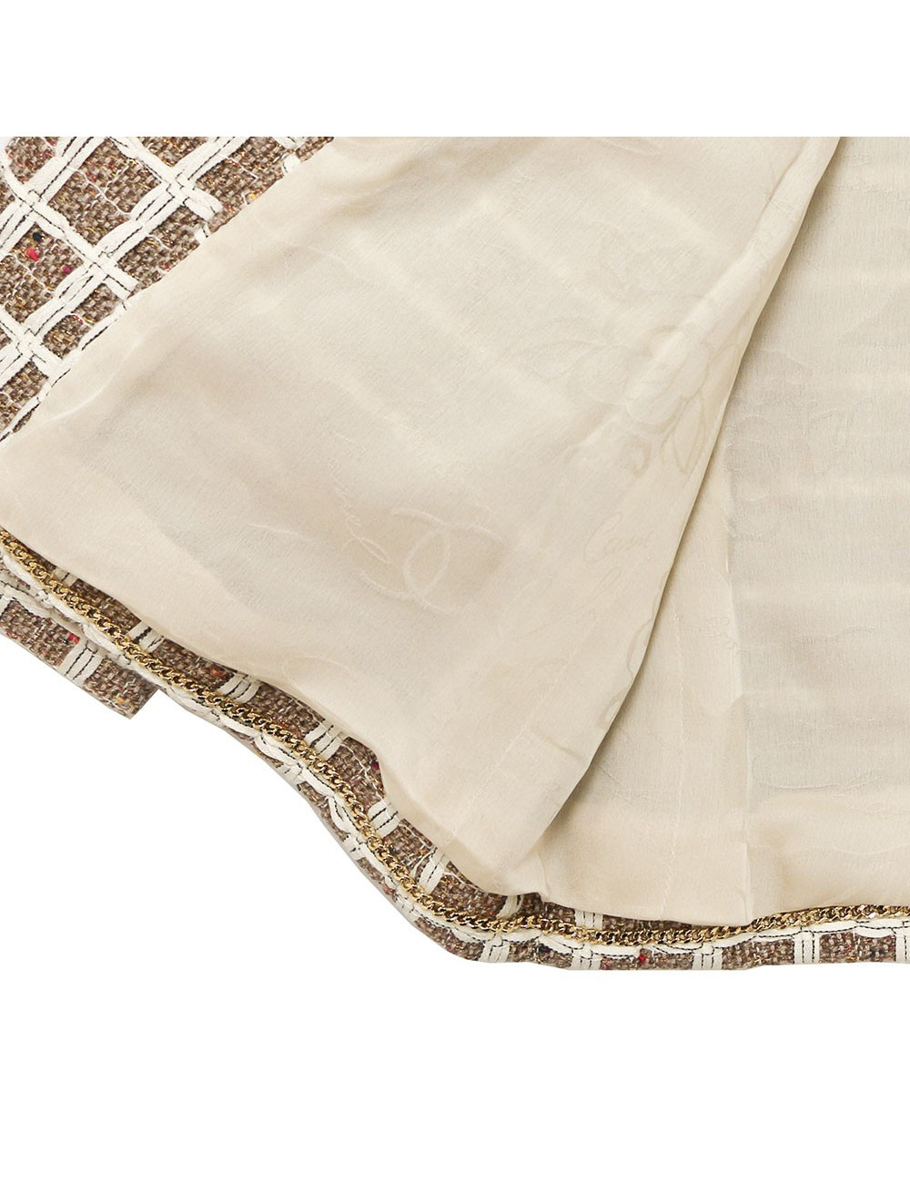 Manteau CHANEL t38 tweed beige et blanc