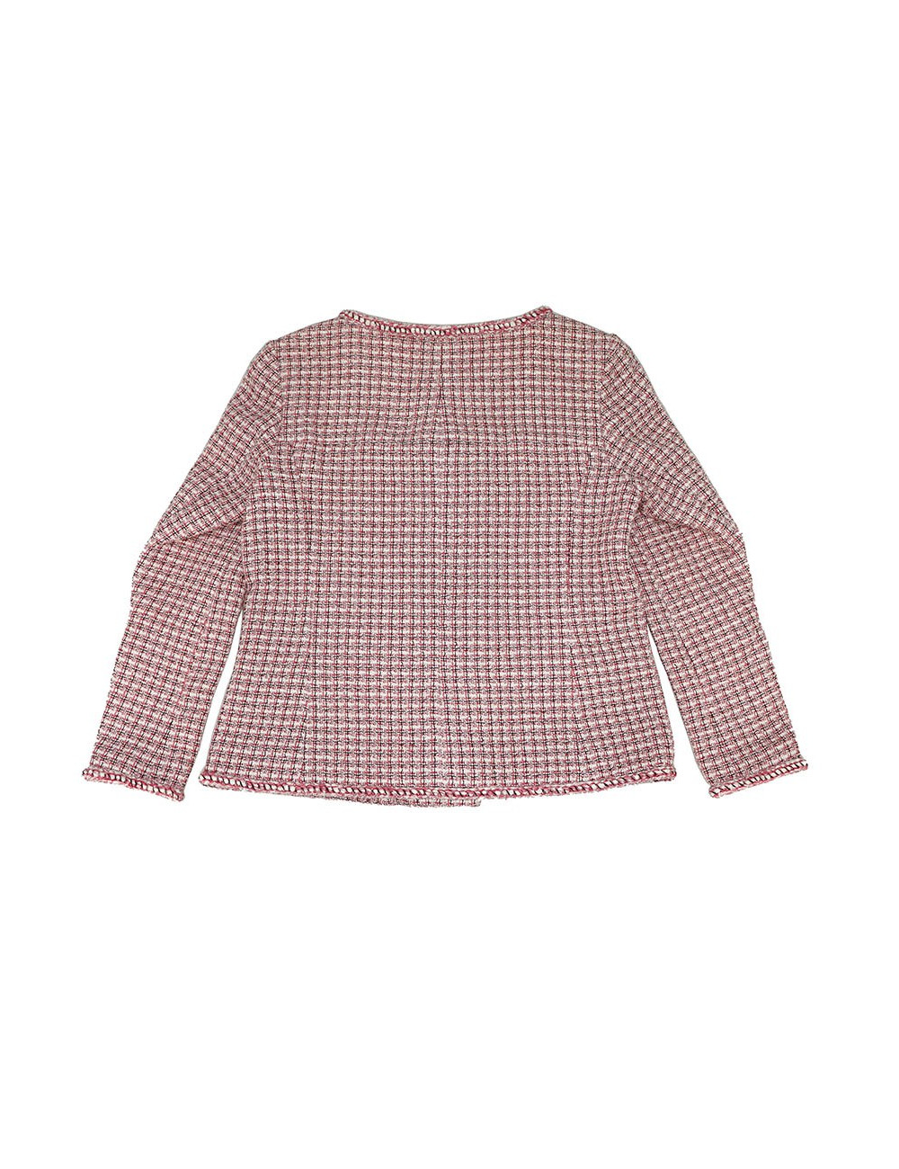 Veste CHANEL t38 tweed rose et blanc