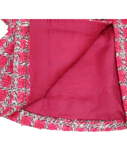 Veste CHANEL t36 tweed rose et blanc