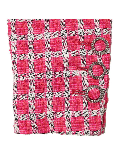 Veste CHANEL t36 tweed rose et blanc