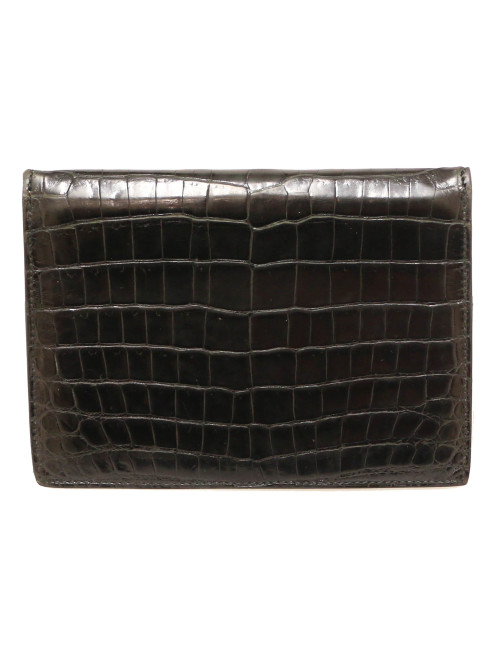 HERMES planner cover black Porosus crocodile