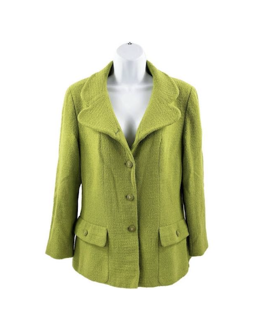 Veste T42 CHANEL col officier anis