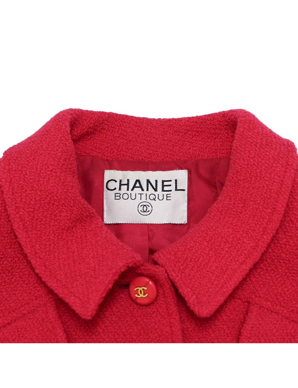 Veste CHANEL T36 en tweed rose fuchsia
