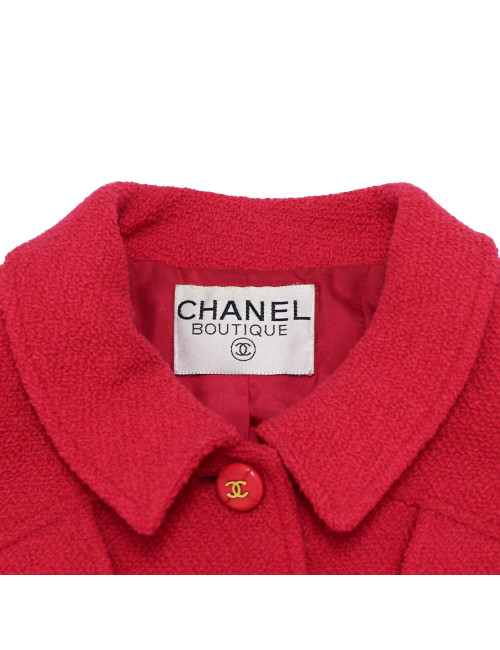 Veste CHANEL T36 en tweed rose fuchsia