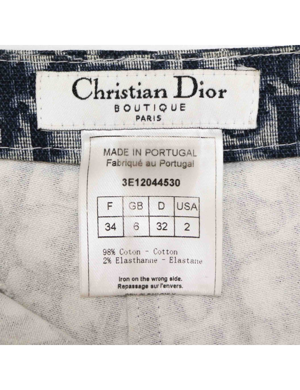 Mini short Dior T34 toile oblique