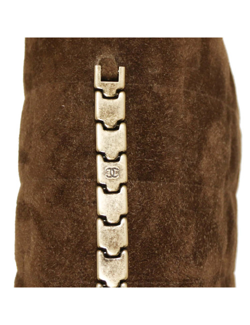 Sac Legos CHANEL daim marron