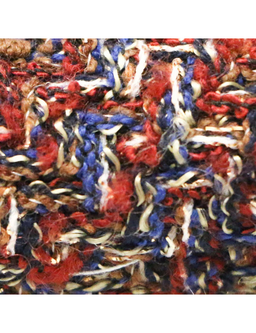 Robe tweed CHANEL T34 bordeaux, or