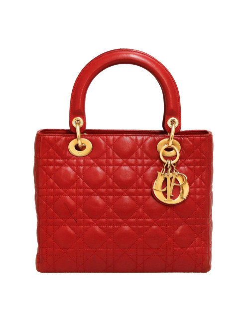 Sac Ladie D DIOR cuir rouge 
