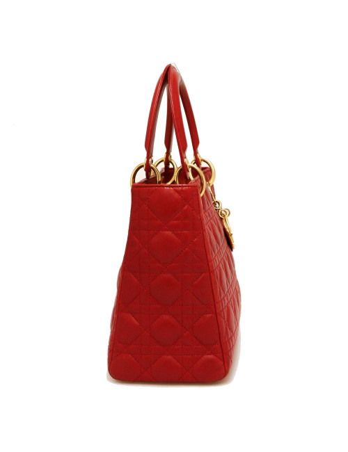 Sac Ladie D DIOR cuir rouge 