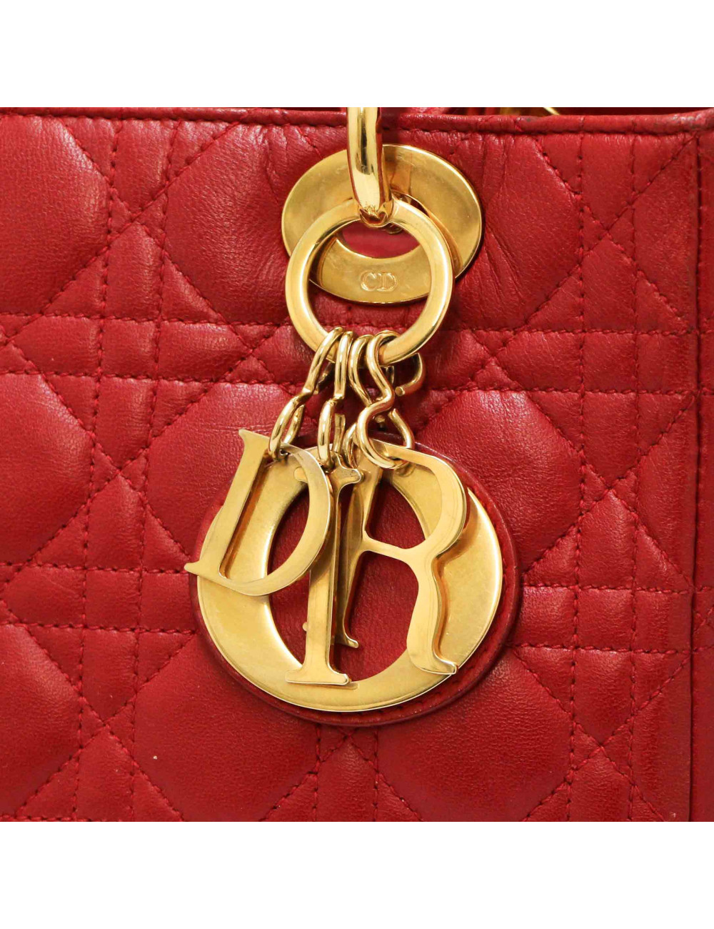 Sac Ladie D DIOR cuir rouge 