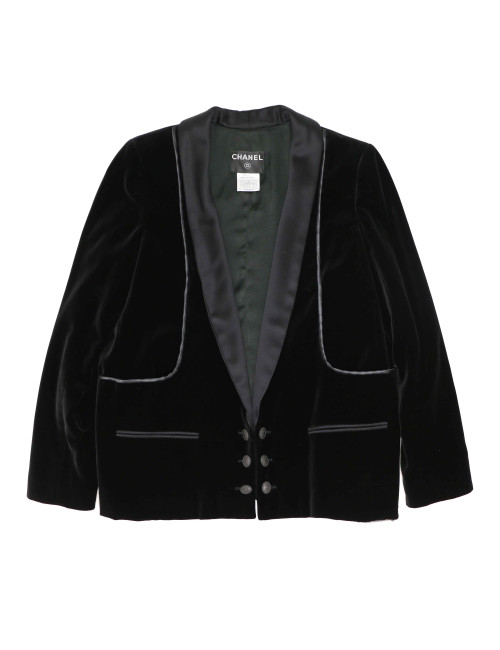 Veste T42 CHANEL velours noir 