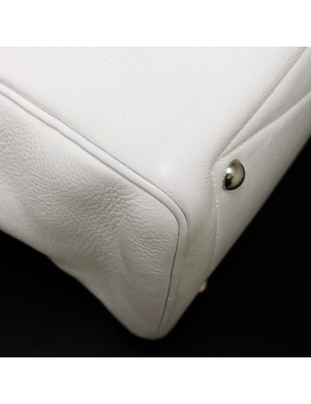 HERMES Victoria bag, white baby bull leather