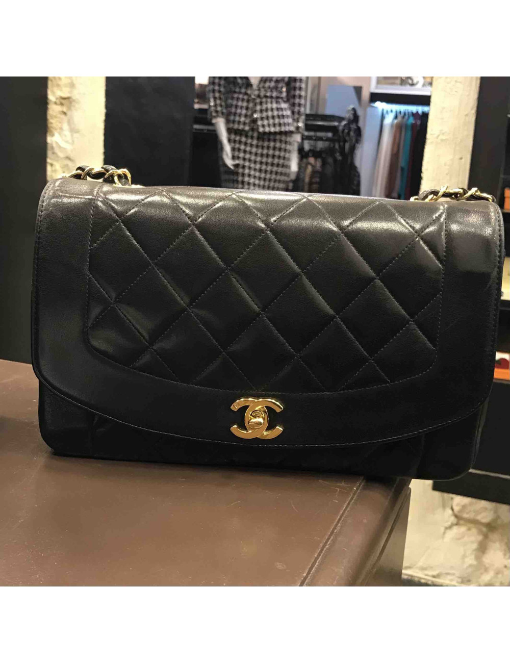 Sac Diana CHANEL vintage noir