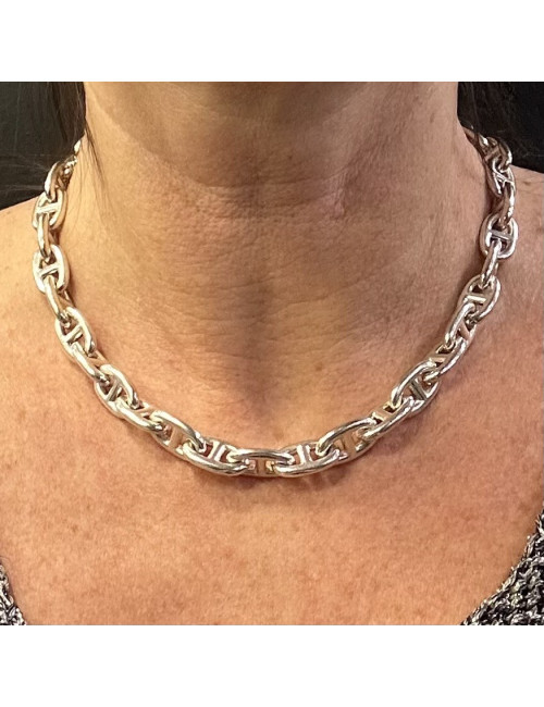 Collier HERMES chaine d'ancre argent 