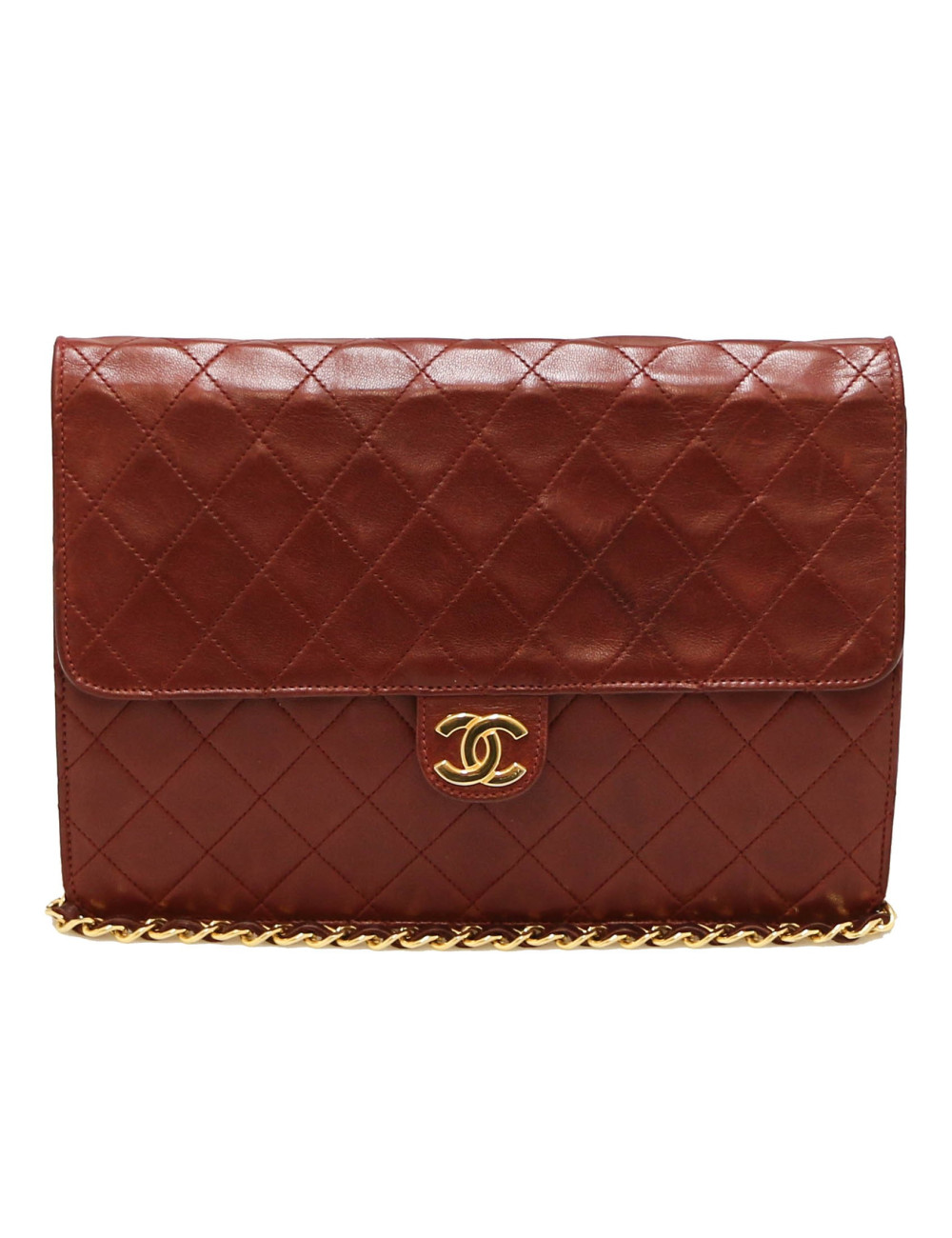 Sac pochette CHANEL vintage bordeaux