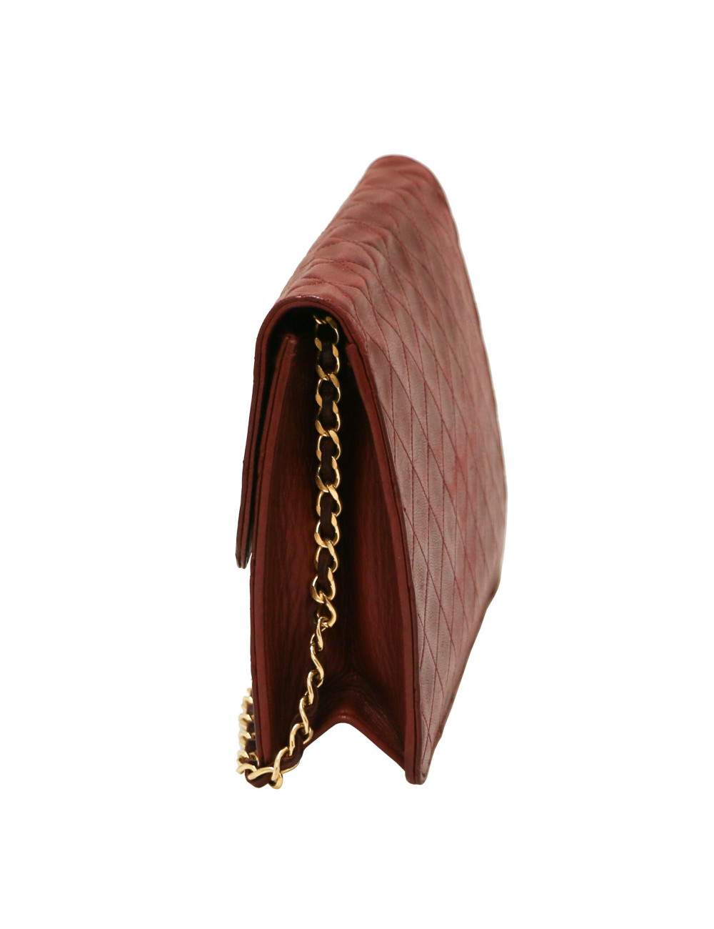 Sac pochette CHANEL vintage bordeaux