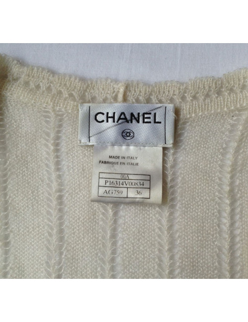 cache-coeur CHANEL T36 écru