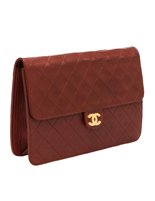 Sac pochette CHANEL vintage bordeaux