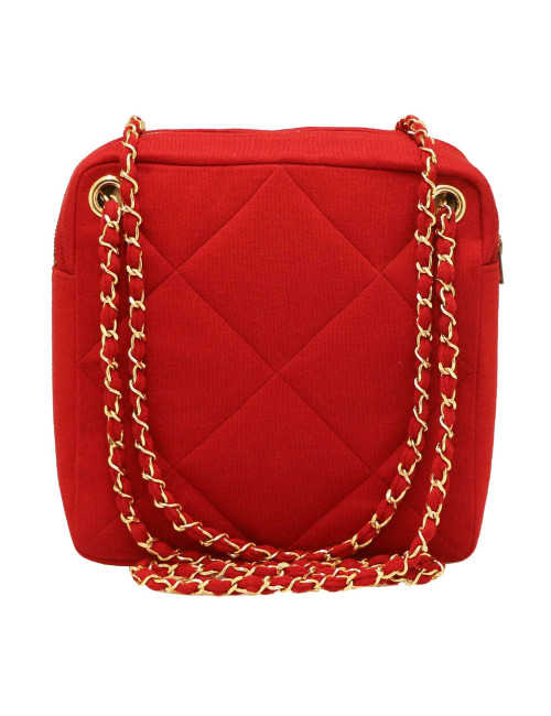 Sac CHANEL jersey rouge Vintage