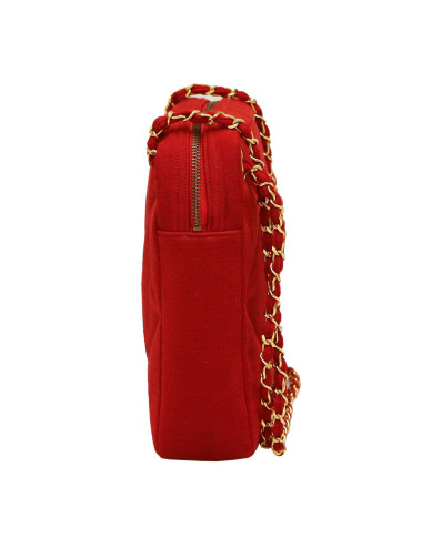 Sac CHANEL jersey rouge Vintage 2