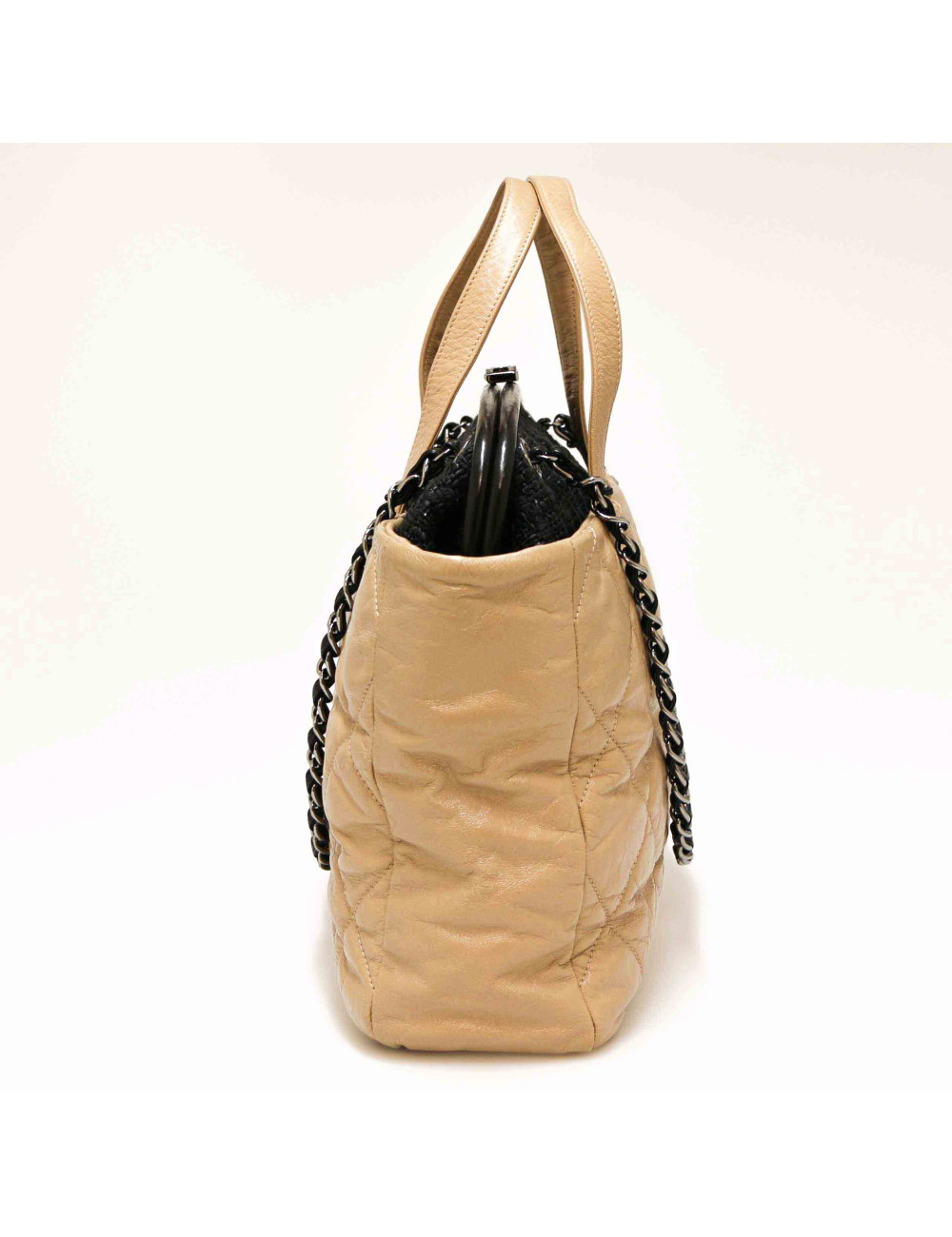 Cabas CHANEL bicolore tweed cuir 