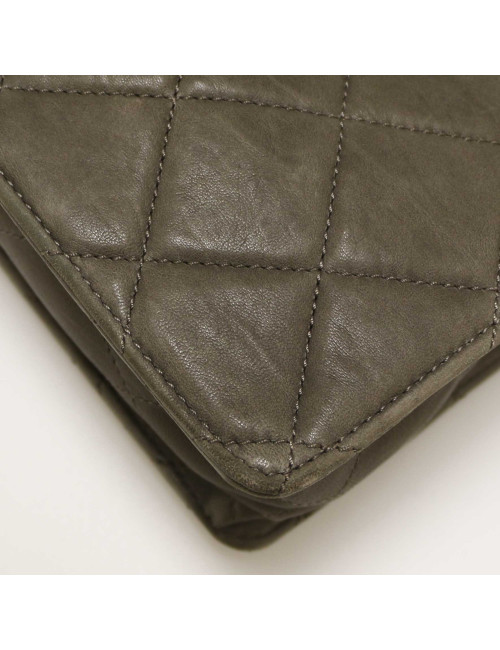 Cabas CHANEL cuir matelassé gris