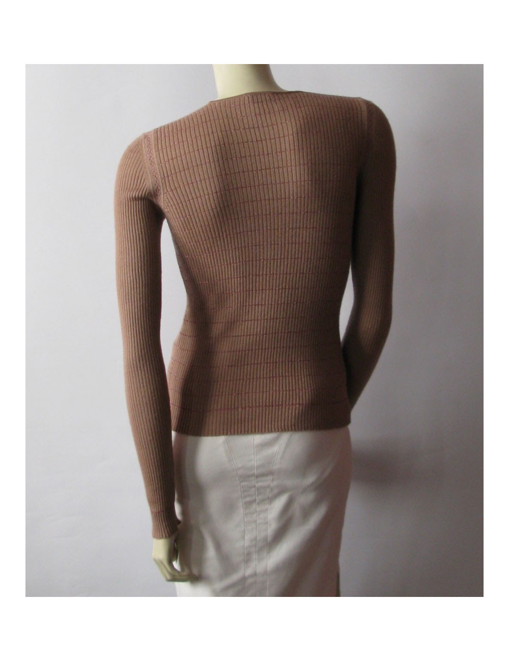 Pull CHANEL cachemire et soie vieux rose T36Fr