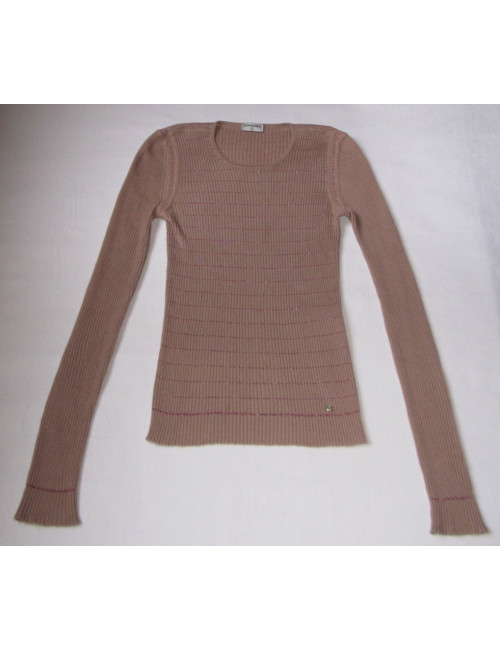 Pull CHANEL cachemire et soie vieux rose T36Fr