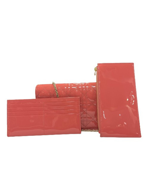 Pochette Lady Dior vernis rose