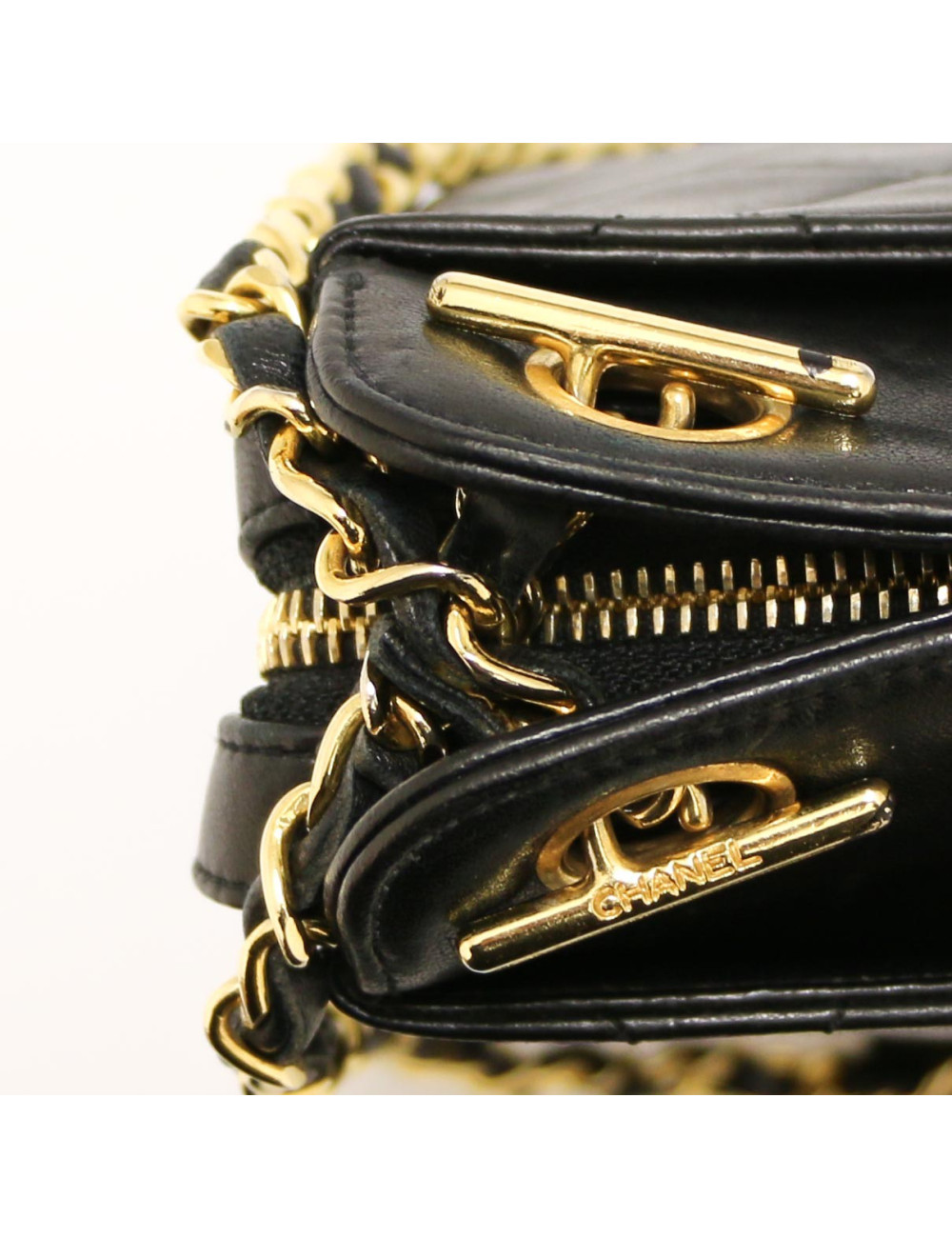 Cabas CHANEL cuir d'agneau noir