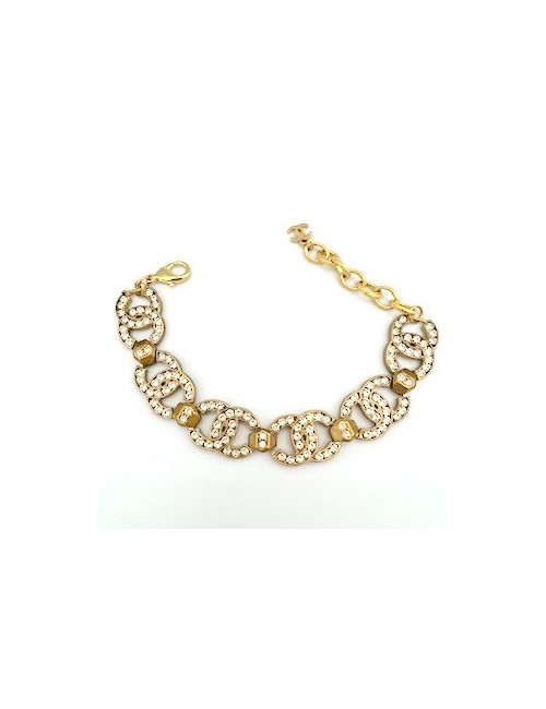 Bracelet CHANEL CC strass