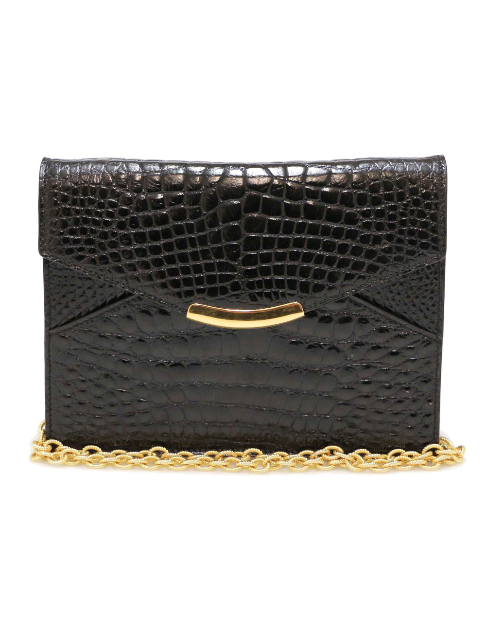 Sac  du soir Vintage alligator noir 