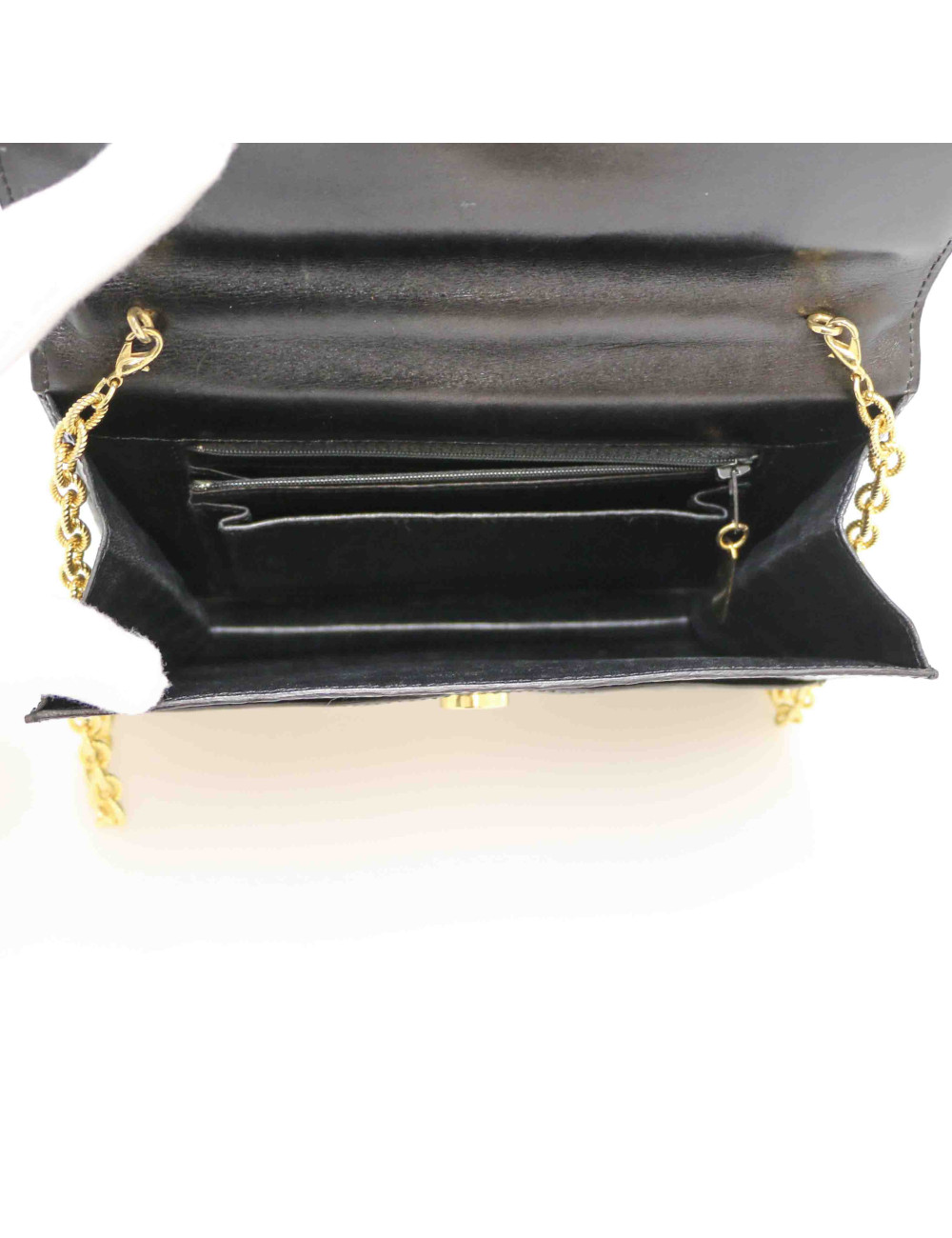 Sac  du soir Vintage alligator noir 