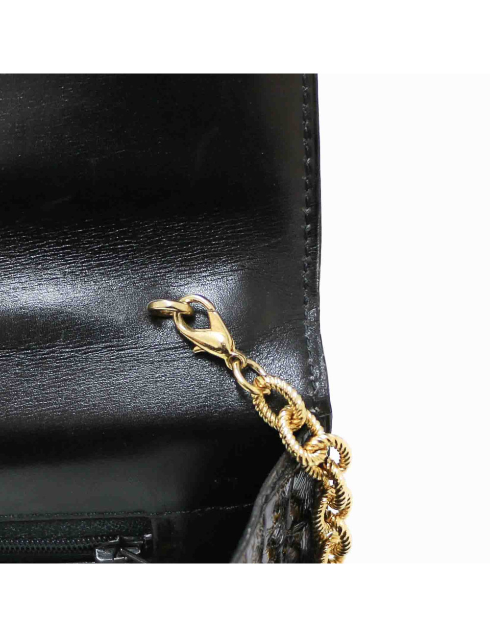 Sac  du soir Vintage alligator noir 