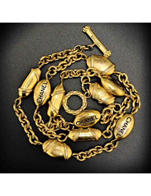 Sautoir CHANEL doré vintage