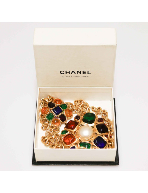 Sautoir pendentif CHANEL 1994 pâte de verre