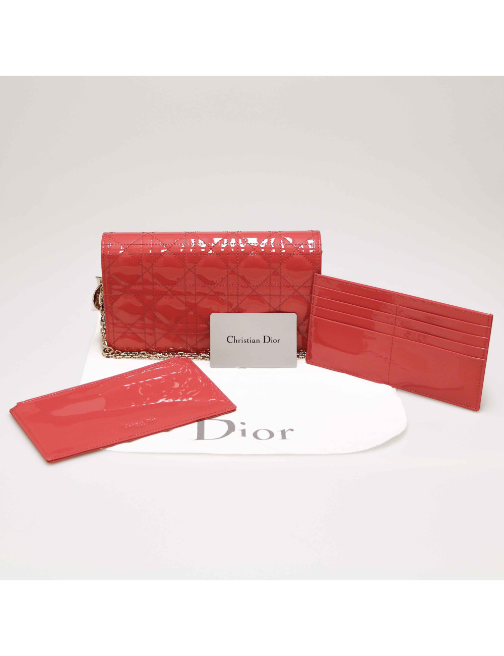 Pochette Lady Dior vernis rose