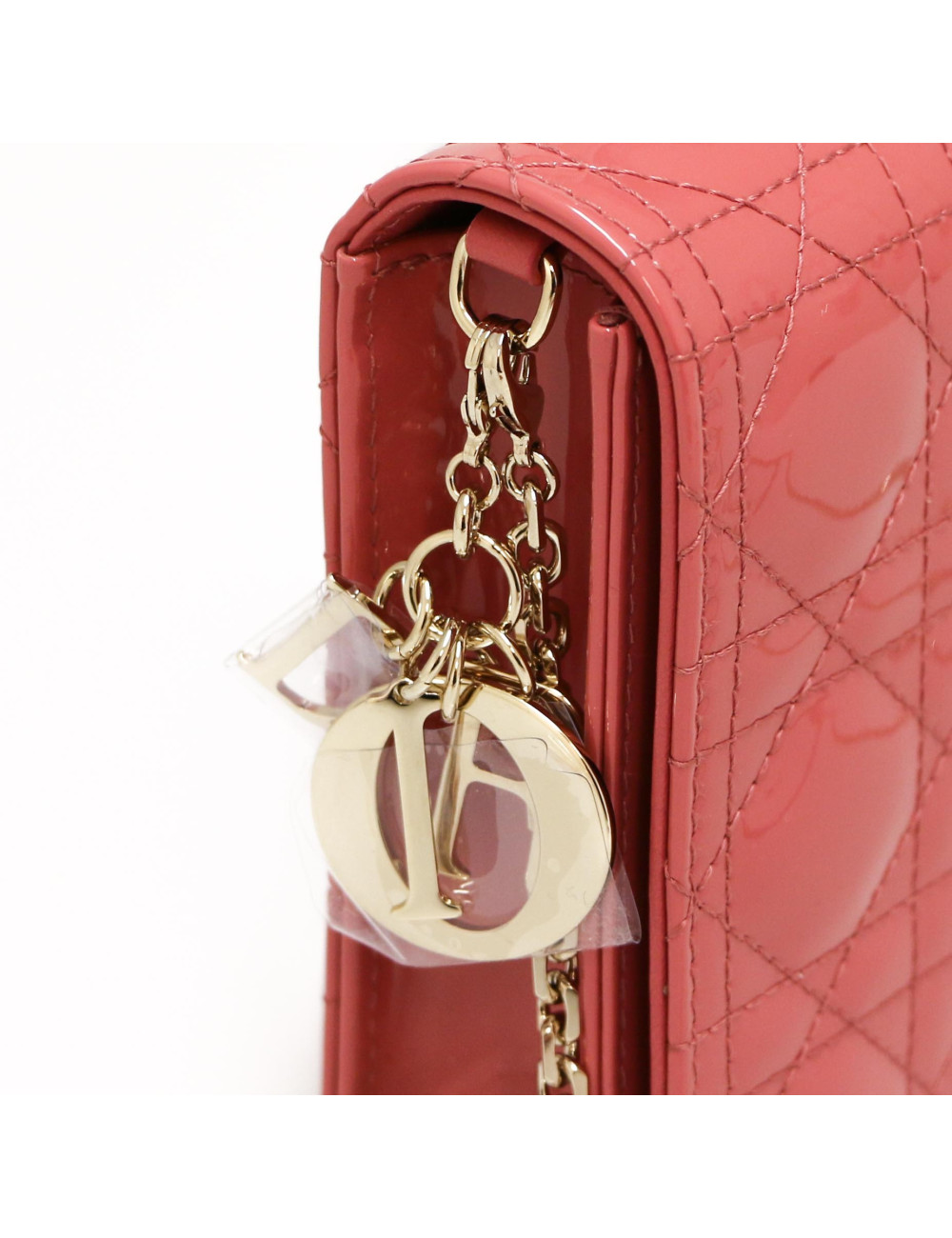 Pochette Lady Dior vernis rose