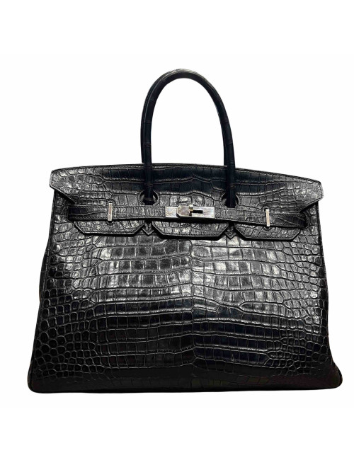 Birkin 35 HERMES porosus noir