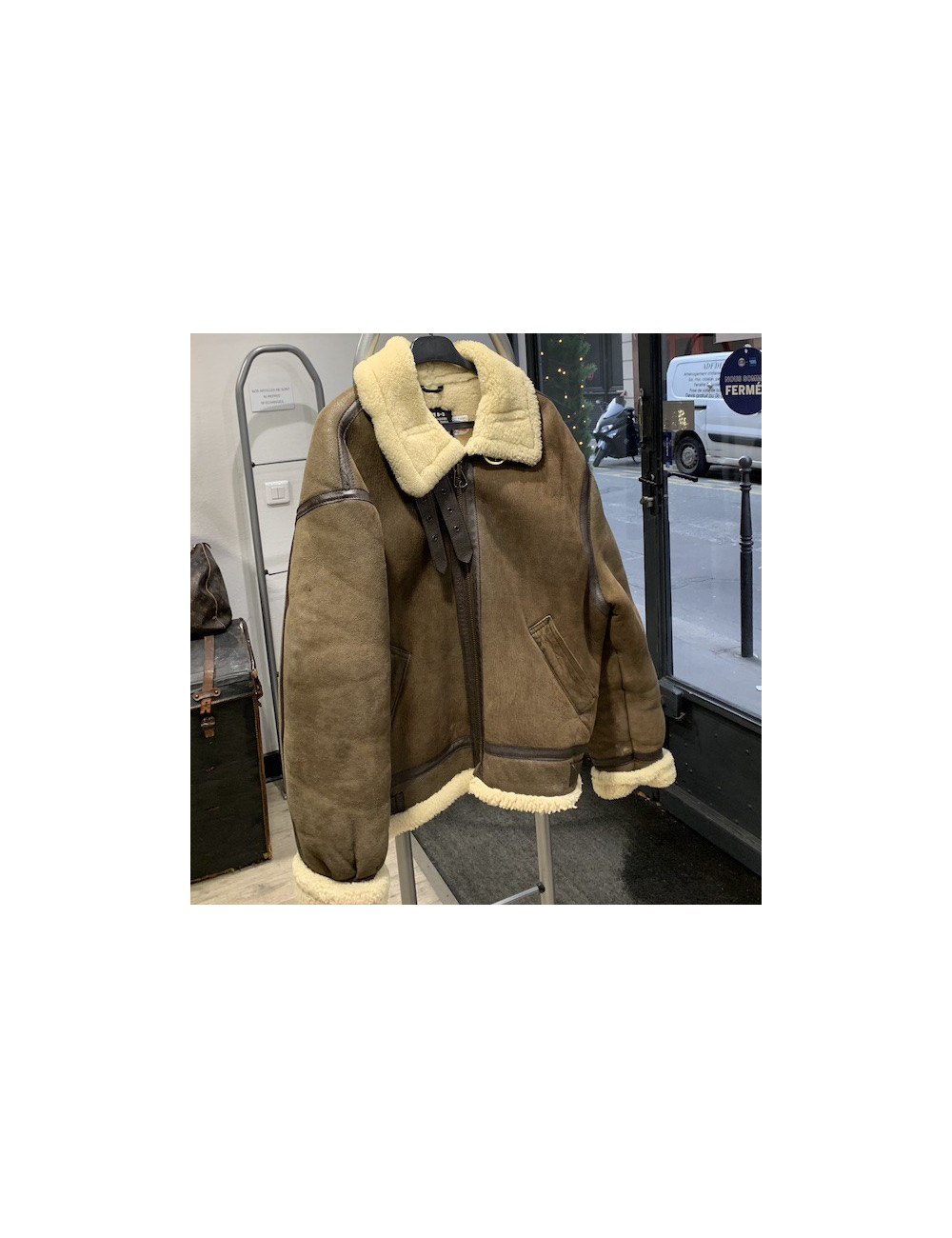 Bambardier SCHOTT peau retournée Vintage