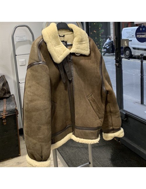 Bambardier SCHOTT peau retournée Vintage