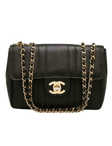 Sac CHANEL Jumbo cuir grainé noir 