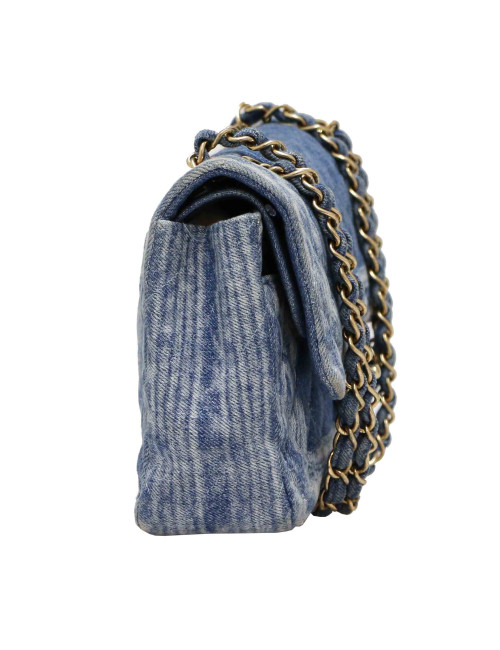 Sac Timeless CHANEL denim bleu delavé