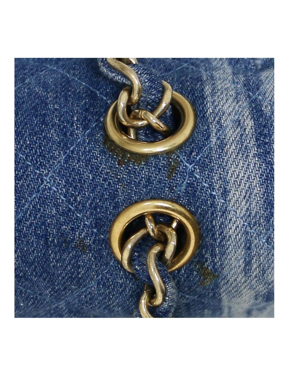 Sac Timeless CHANEL denim bleu delavé